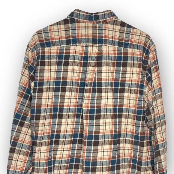 Eddie Bauer Flannel Shirt Tan Button Front Pocket Plaid Hiking Outdoor Men’s XXL - Picture 5 of 10